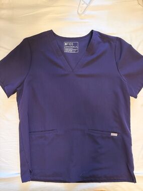 Figs purple V-Neck Scrub Top